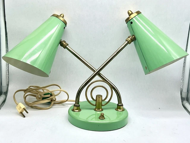 Vtg Mid Century Modern Retro Desk Table Lamp Atomic Light Drafting adjustable