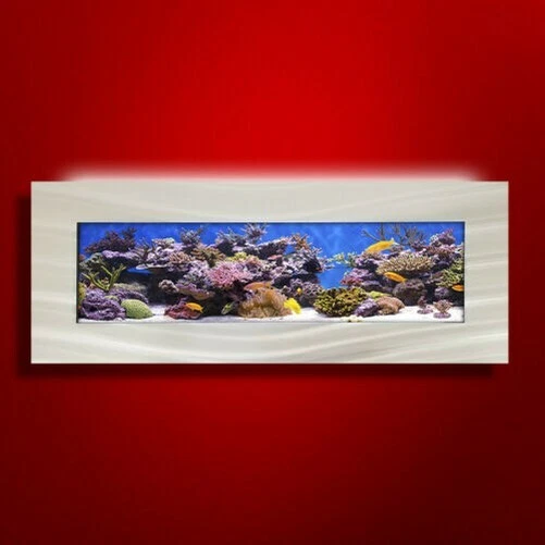 New! Original Aussie Aquarium - Vista Brushed Aluminum Wall Mounted Fish Tank