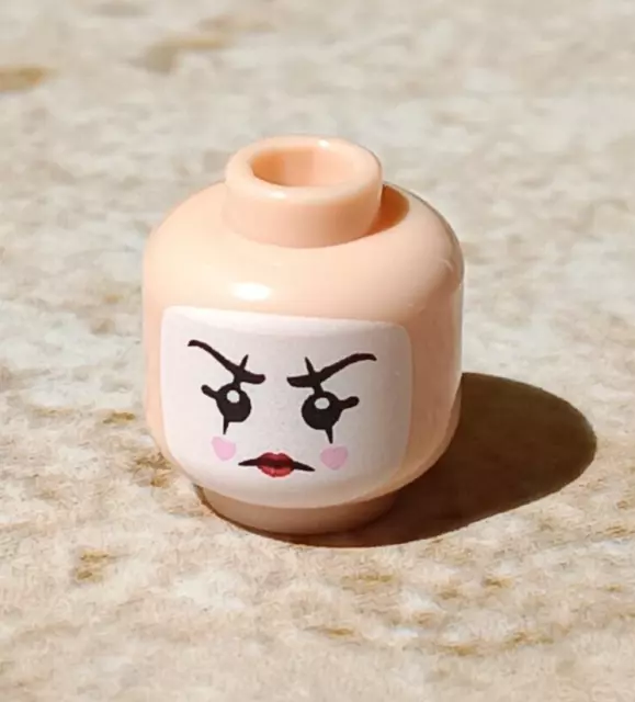 LEGO Light Head MIME Girl Boy Clown Makeup White Red Lipstick FLESH Nougat Face