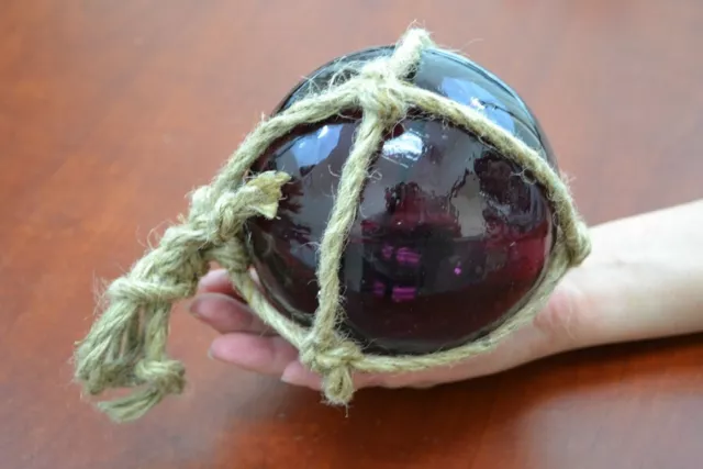 Reproduction Purple Glass Float Ball With Fishing Net 5" #F-952