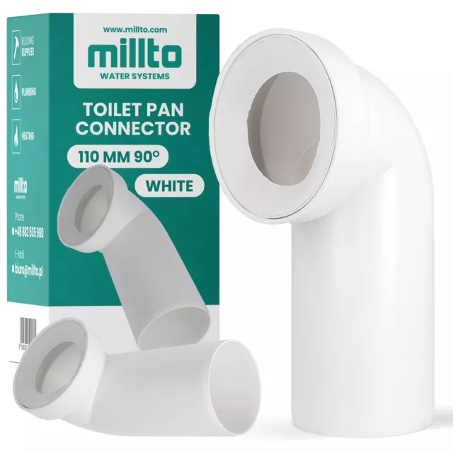 Millto™ WC-Aschlussbogen 110mm 90º Rohrbogen Abflussrohr Toilettenanschluss