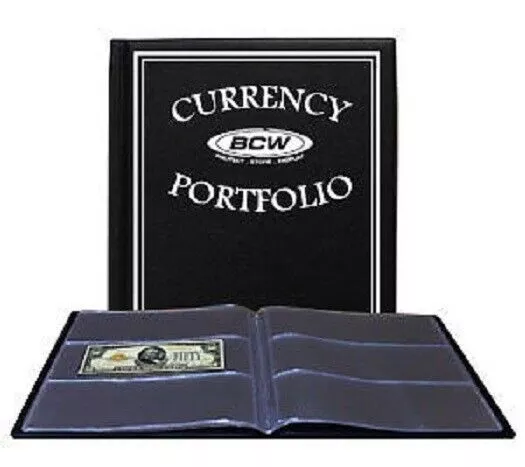 BCW Currency Portfolio / Album (Black) Holds 30 Notes / Bills Paper Money Holder 2