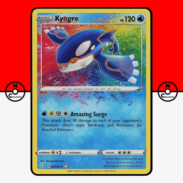 Pokemon Kyogre 021/072 Amazing Rare Holo Shining Fates #1 NM