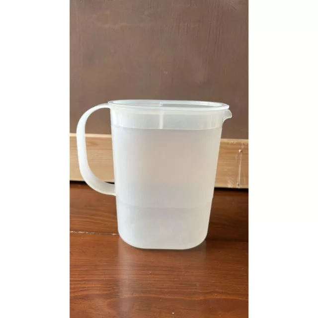 Vintage Tupperware Sheer White 2-quart Pitcher With Lid, Item 129