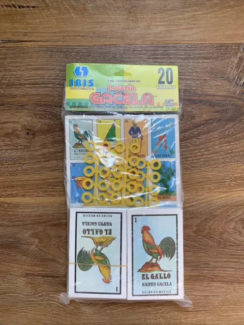 New, Loteria Mexican family set of 20 tablas/ bingo cards Gacela