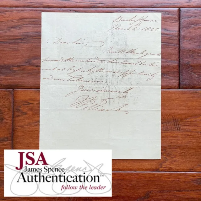 KING WILLIAM IV * JSA LOA * UK England AUTOGRAPH Handwritten Letter Signed