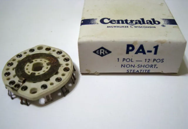 Centralab ® PA-1 1 Pole 12 Position Non Short Steatite Rotary Switch Section New