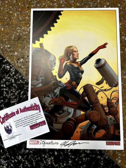 Baltimore Comic-Con Exclusive Captain Marvel JG Jones Signed Lithograph COA