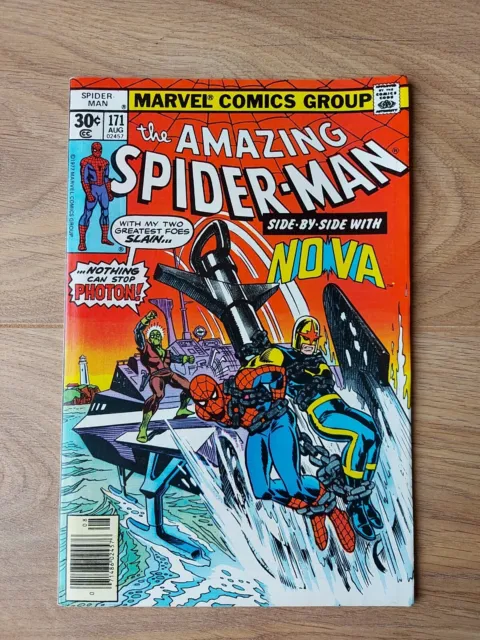 The Amazing Spider- Man #171 VF- Aug 1977 Nova & Photon Appearance Bronze Age