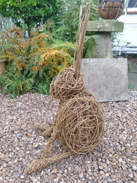 Hare sitting willow sculpture 3