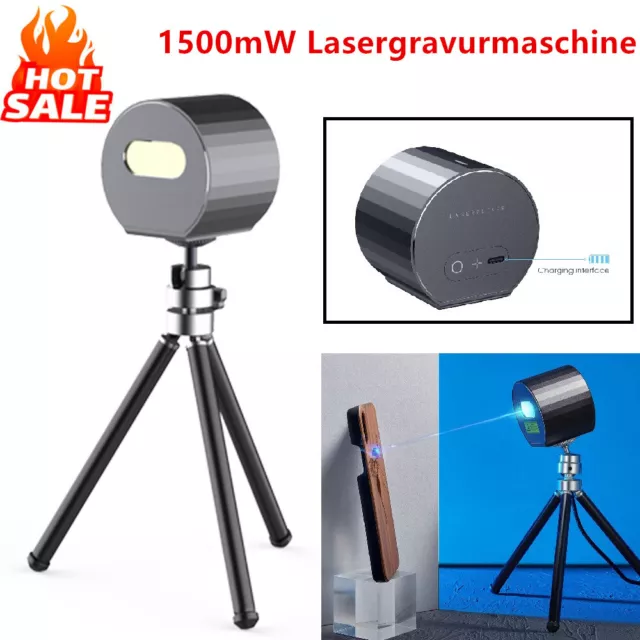 1500mW Pro Laser Graviermaschine Bluetooth DIY Holzschneider Logo Drucker 405nm