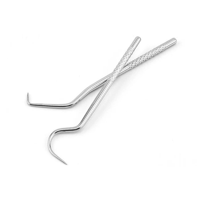 Mini Metal Toothpick Holder Floss Tooth Picks Set Portable Scraper Dental F2X4