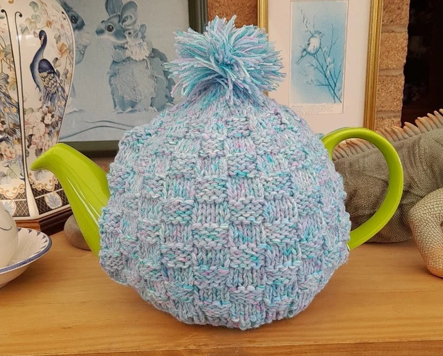 Ceasta de té multicolor tejida a mano acogedora para una olla de té grande 3L (10 tazas)