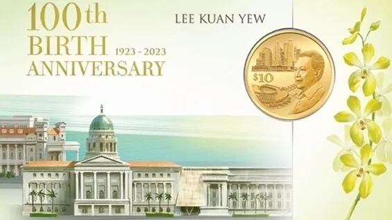 Singapore 100th Birth Lee Kuan Yew LKY $10 Coin 2023 - BU in capsule with folder