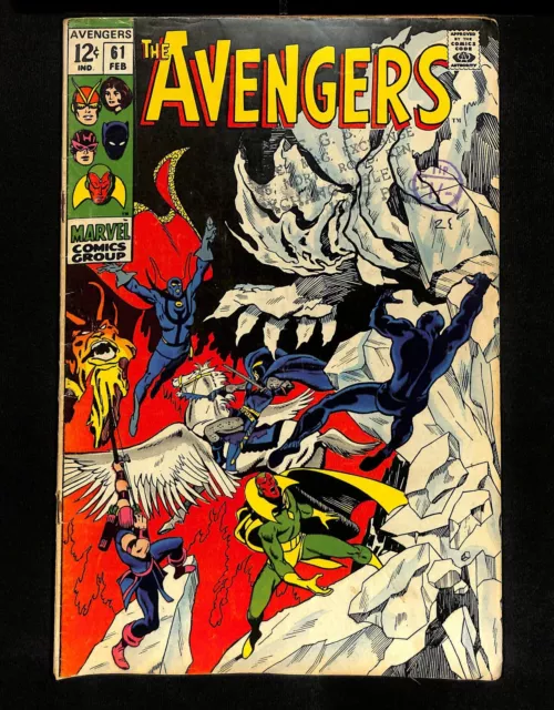 Avengers #61 John Buscema Cover Art! 1969 Black Panther! Marvel 1969