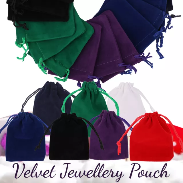 Velvet Soft Drawstring Jewellery Bags for Jewellery Wedding Pouches 1-50pcs