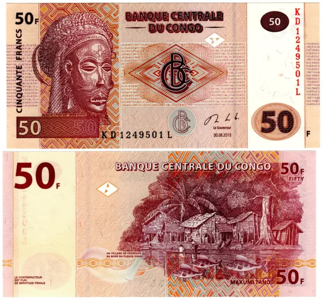 CONGO AFRIQUE Billet 50 FRANCS 2013 TSHOKWE NEUF UNC