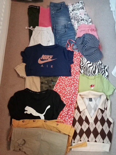Girl's mixed Clothes Bundle (Age 10-12 Years) Tops, Skirt, Shorts Hat Coat,Dress