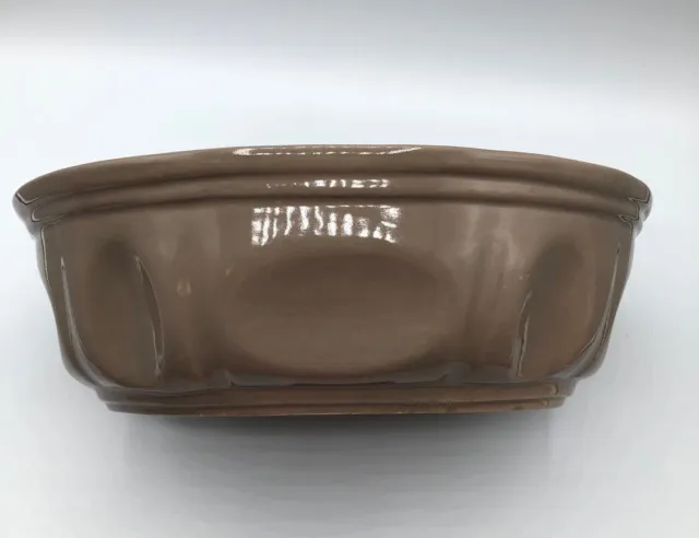 HAEGER Planter 3929 USA Pottery Dimpled Oval Brownish / Dark Tan