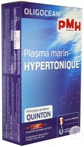 Plasma marin (eau de mer) isotonique procédé Quinton - 40 ampoules
