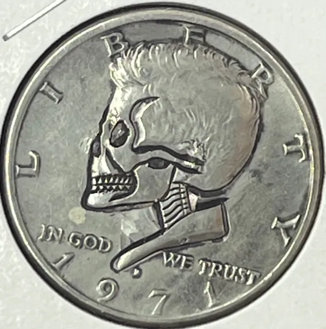 1971 D Hobo Skull Kennedy Half Dollar 11