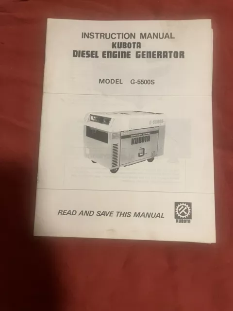 KUBOTA Diesel Engine Generator Instruction Manual ~ Model G-5500S