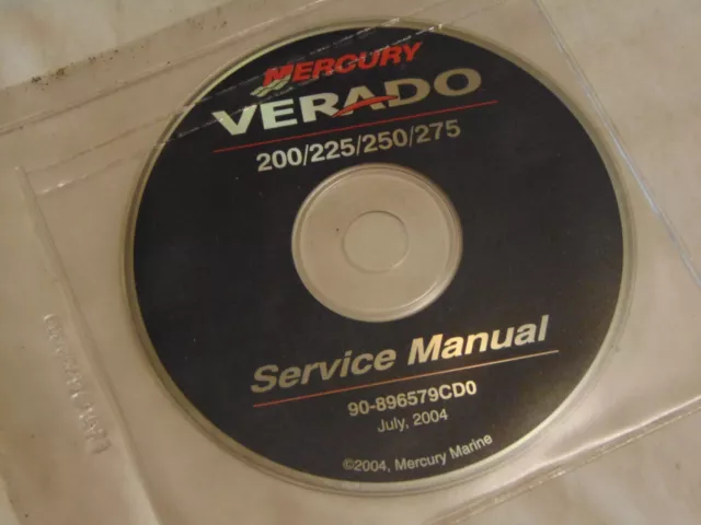 2005 2006 2007 Mercury Outboard Verado 200 225 250 275 HP Service Manual on CD