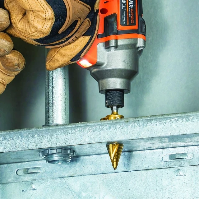 Klein Tools 25960 Step Drill Bit, Spiral Double-Fluted, 7/8" to 1-3/8", VACO 8