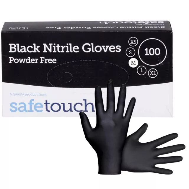 Strong Nitrile Gloves Disposable Black Latex Powder Free for Tattoo Mechanic