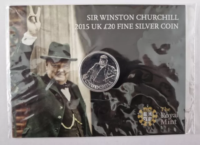 2015 Brilliant Uncirculated Fine Silver Winston churchill £20 Coin Sealed Pack