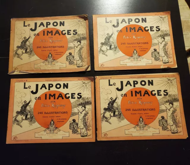 Revues anciennes - Le Japon en Images par Félix Régamey -Lot complet de 4 - 1905