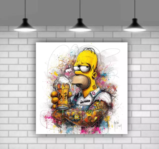 Homer Simpson Patrice Murciano Home Décor Canvas Wall Art Print Ready To Hang