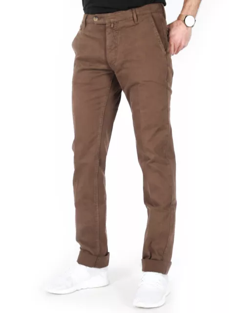 Jacob Cohen - Handgefertigte Herren Slim Fit Stretch Bundfalten Hose Chino Braun