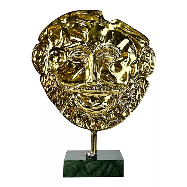 Mask of king Agamemnon from Mycenae Gold Plated Copper Museum Copy Replica