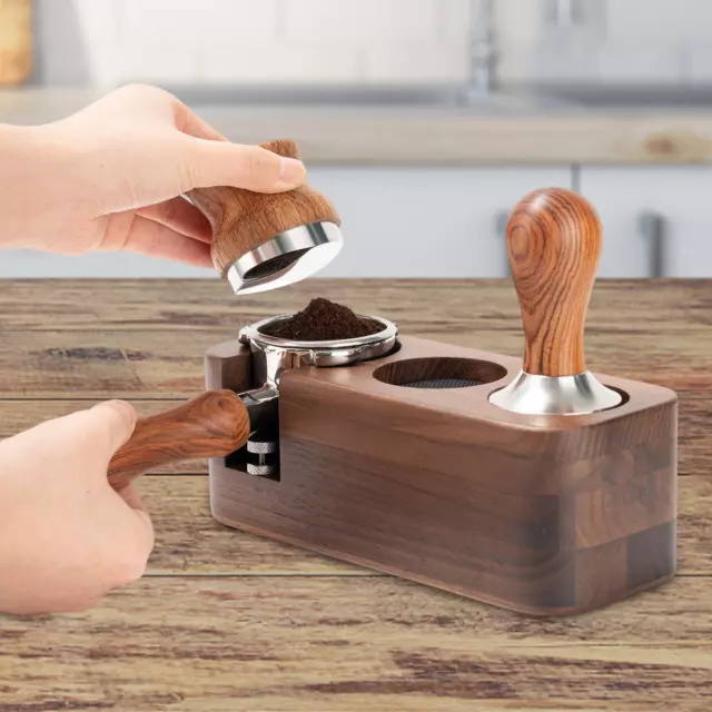 Support de tasseur de café en bois, support d'accessoires de sabotage d' espresso pour 51-54mm