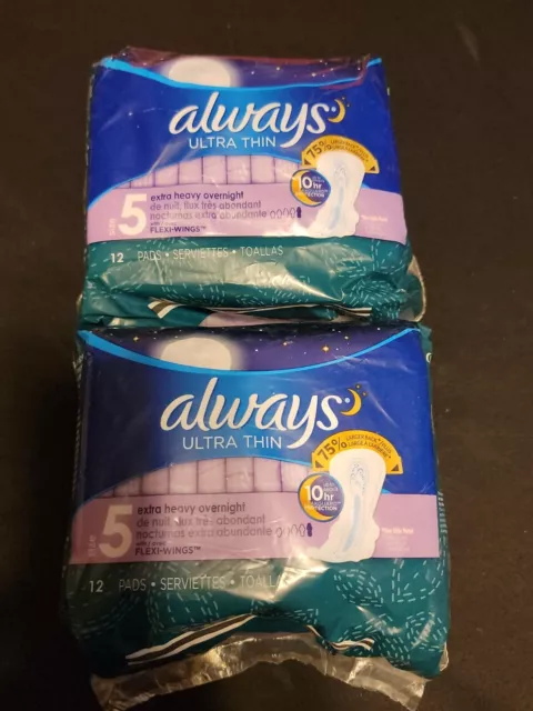 Always Pads Ultra Thin Size 5 Extra Heavy Overnight 24 Ct.
