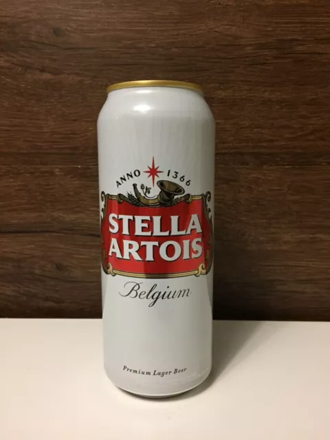 STELLA ARTOIS Belgium Premium Beer Empty Can 0.5L Bottom opened!