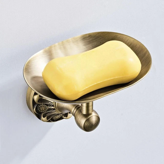 Brass Soap Dish Storage Shower Hanger Shelf Bathroom Wall Mounted Holder Antique