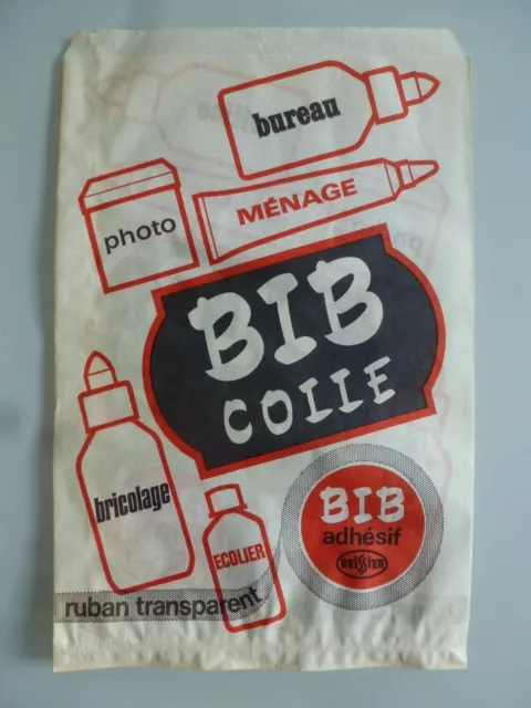Sac Papier Publicitaire Ancien Annees 50 60 Colle Bib Publicite
