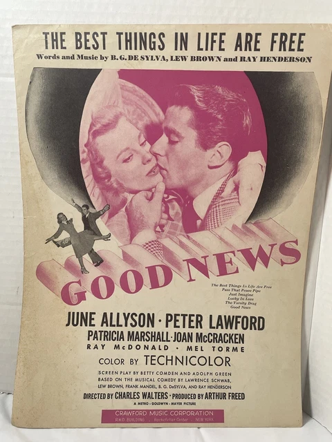 The Best Things in Life are Free Sheet Music DeSylva Crawford Music Corp 1927