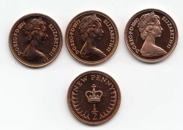 UK PROOF Decimal Half Pennies 1/2p Pence Coins 1971 to 1984 - Choose your Year