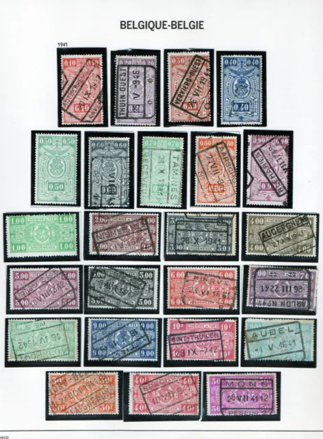 Timbres Belgique chemin de fer  No Tr 236 / 259 oblitérés