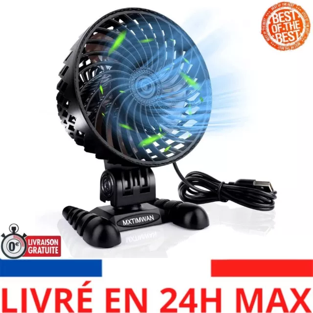 MXTIMWAN Mini Ventilateur USB Universel Portable pour Bureau Camping Voiture Ext