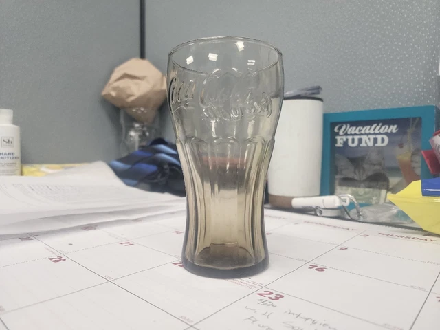 Vintage Coca-Cola Coke Brown Amber Tint Glass Cup Tumbler 6" tall