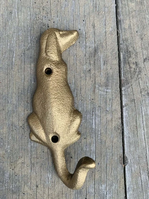 Antique Cast Iron Wall Hooks Metal Dog Vintage Coat Hat Hook Handmade Rustic