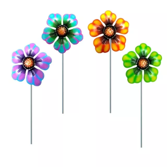 Wrought Iron 4 Color Flower Garden Stake Outdoor Garden Yard Lawn Decor