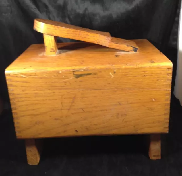 Vintage Wooden Griffin Shinemaster Shoe Shine Box with Polish Shine