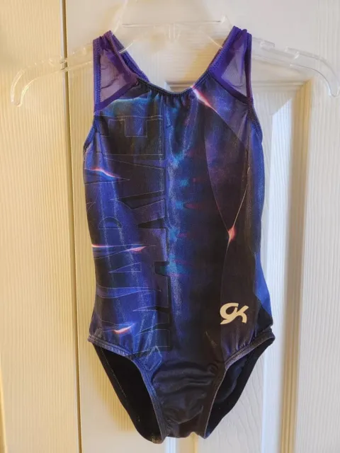 GK Elite Marvel Purple Prism Gymnastics Leotard Size CM Child Medium