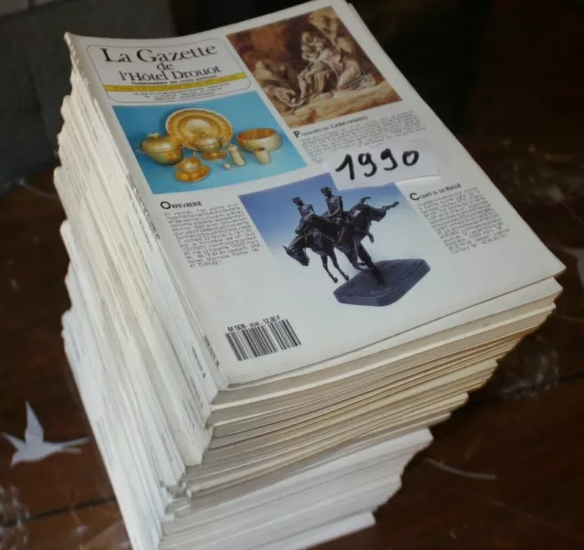 lot de 46 magazines GAZETTE DE L HOTEL DROUOT DE 1990 année complete