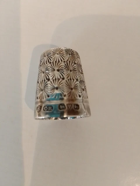 Antique Charles Horner Silver Thimble ~ Chester Hallmark ~ Size 8 ~ Rare